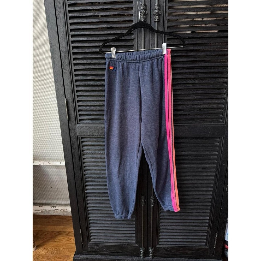 Aviator Nation sweatpants embroidered rainbow logo women's small